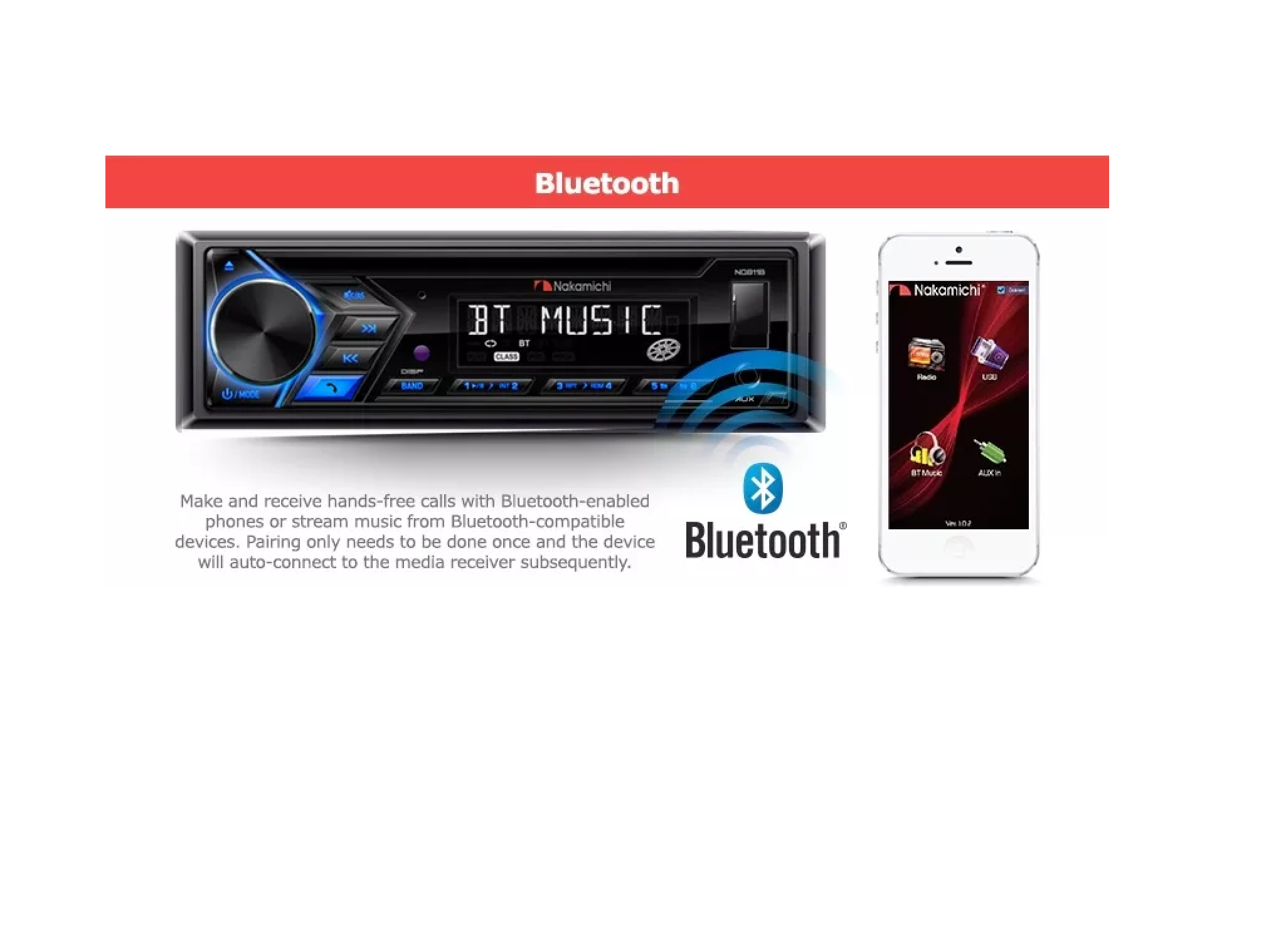 Автомагнитола 1DIN Nakamichi NQ711B с мультиподсветкой — изображение 6